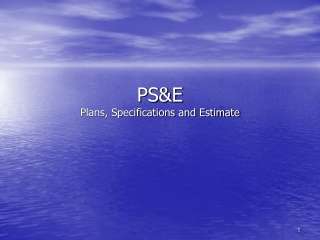 PS&amp;E Plans, Specifications and Estimate
