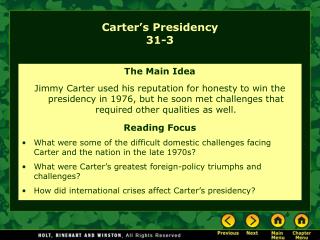 Carter’s Presidency 31-3
