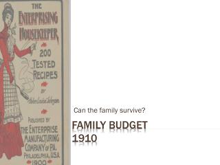 Family Budget 1910