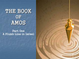 THE BOOK OF AMOS Part One A Plumb Line in Israel