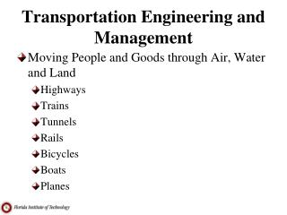 Transportation Engineering and Management