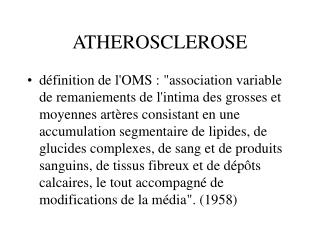 ATHEROSCLEROSE