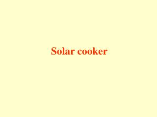 Solar cooker