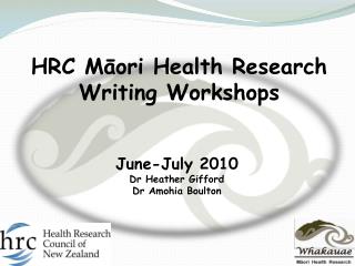 HRC Māori Health Research Writing Workshops