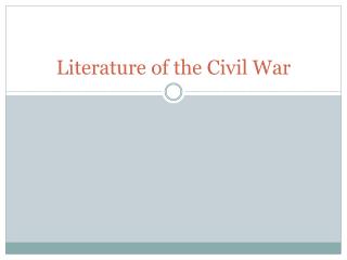 Literature of the Civil War