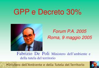 GPP e Decreto 30%
