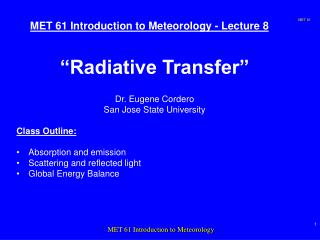 MET 61 Introduction to Meteorology - Lecture 8