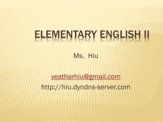 Elementary English II