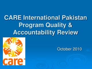 CARE International Pakistan Program Quality &amp; Accountability Review