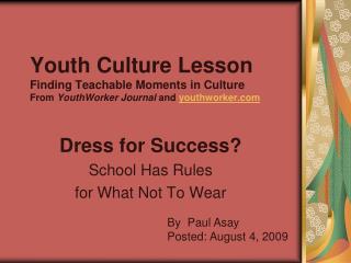 Dress for Success? School Has Rules for What Not To Wear