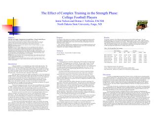Abstract The Effect of Complex Training in the Strength Phase: College Football Players