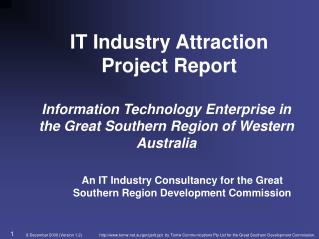 IT Industry Attraction Project Report