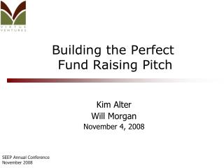 Building the Perfect Fund Raising Pitch