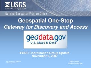 FGDC Coordination Group Update November 6, 2007