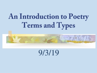An Introduction to Poetry Terms and Types