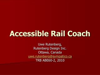 Accessible Rail Coach