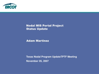 Nodal MIS Portal Project Status Update