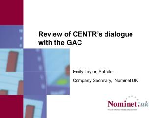 Review of CENTR’s dialogue with the GAC