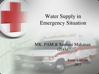 Water Supply in Emergency Situation