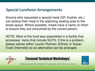 Special Luncheon Arrangements