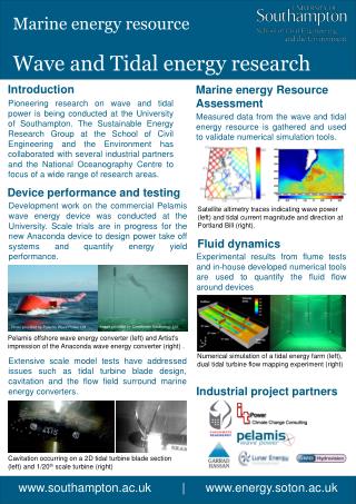 Wave and Tidal energy research