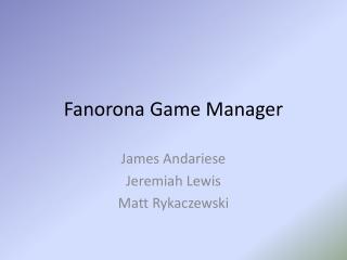 Fanorona Game Manager