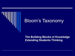 Bloom’s Taxonomy