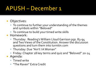 APUSH – December 1