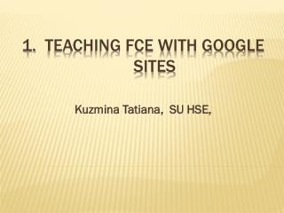 Teaching FCE with Google sites