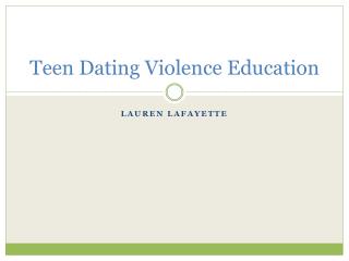 Teen Dating Violence Education