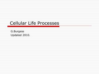 Cellular Life Processes