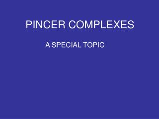 PINCER COMPLEXES