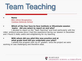 Team Teaching