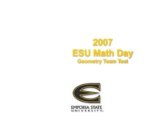 2007 ESU Math Day Geometry Team Test