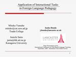 Application of Interactional Tasks in Foreign Language Pedagogy