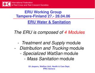 ERU Working Group Tampere-Finland 27.- 28.04.06