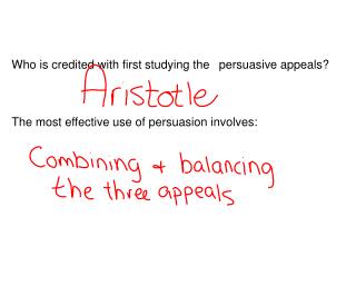 Who is credited with first studying the  persuasive appeals?
