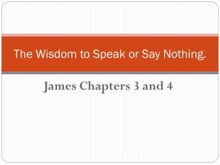 The Wisdom to Speak or Say Nothing.