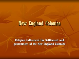 New England Colonies