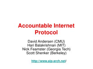 Accountable Internet Protocol