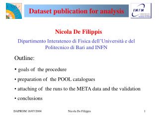 Dataset publication for analysis