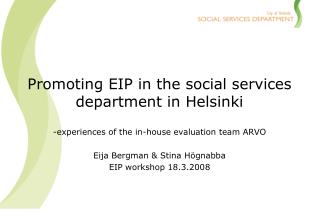 Promoting EIP in the social services department in Helsinki