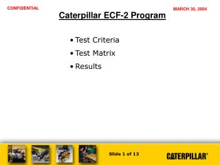 Caterpillar ECF-2 Program