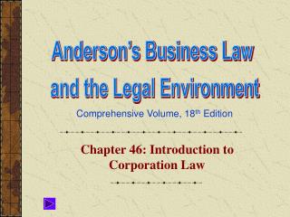 Chapter 46: Introduction to Corporation Law