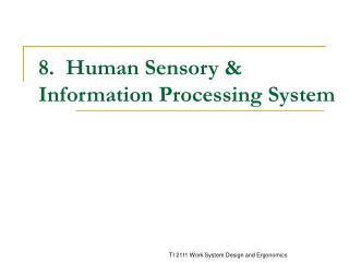 8. Human Sensory &amp; Information Processing System