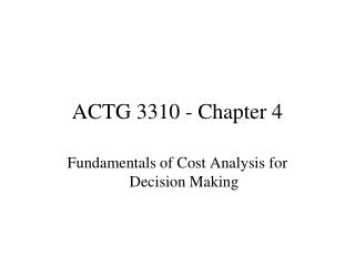 ACTG 3310 - Chapter 4
