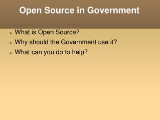 Open Source in Government