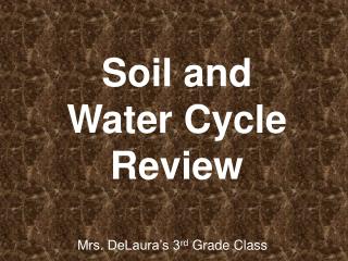 Soil and Water Cycle Review