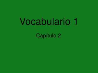 Vocabulario 1