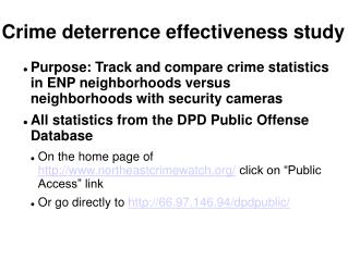 Crime deterrence effectiveness study